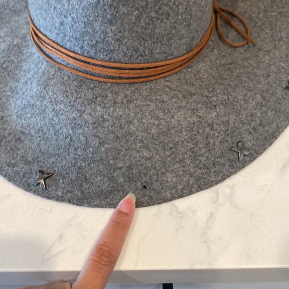 Green Label wool silver leather accents bohemian western Gypsy adjustable grey main image 8